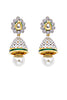 American Diamond  Pearl Drop Jhumki Earrings - Jumkey Fashion Jewellery