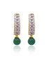 American Diamond  Ruby and Emerald Dangler Earrings - Jumkey Fashion Jewellery