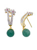 American Diamond Emerald Dangler Earrings - Jumkey Fashion Jewellery